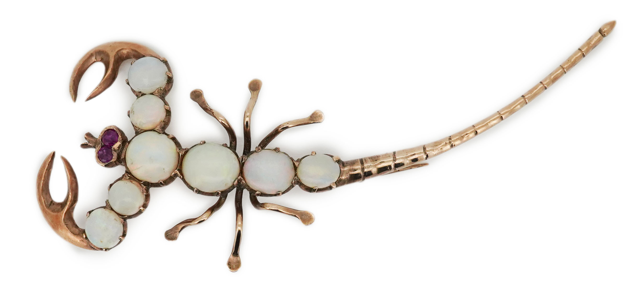 An opal brooch, mid 20th century